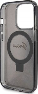 Guess Guess GUHMP15LHRSGSK iPhone 15 Pro 6.1" czarny/black hardcase Ring Stand Script Glitter MagSafe 7