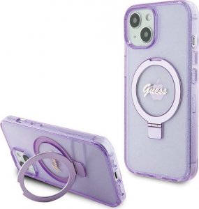 Guess Guess GUHMP15MHRSGSU iPhone 15 Plus 6.7" fioletowy/purple hardcase Ring Stand Script Glitter MagSafe 1