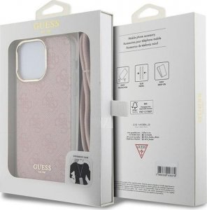 Guess Guess GUHCP15LHC4SEP iPhone 15 Pro 6.1" różowy/pink hardcase Crossbody Cord 4G Print 7