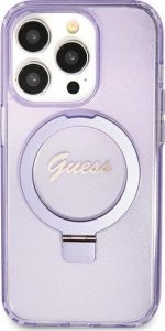 Guess Guess GUHMN61HRSGSU iPhone 11 / Xr 6.1" fioletowy/purple hardcase Ring Stand Script Glitter MagSafe 1
