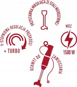 Blender MPM Blender ręczny MBL-33M MPM 1500W 4