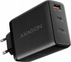 Ładowarka Axagon ACU-DPQ100 Ładowarka sieciowa, GaN 100W, 3x port (USB-A + dual USB-C) PD3.0/QC4+/PPS/Apple, czarna 6