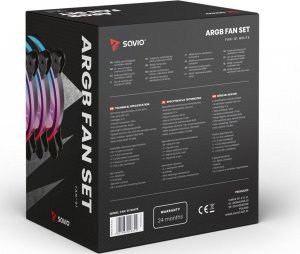 Wentylator Savio FAN-01 ARGB Biały 3-pack + Hub + Pilot (SAVGFAN-01 WHITE) 10