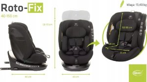 Fotelik samochodowy 4Baby Fotelik Roto-fix i-size black 2