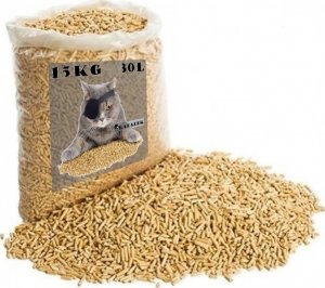 Żwirek dla kota Profi Seller ŻWIREK JASNY PELLET DREWNIANY RAFAŁEK DLA KOTA GRYZONIA KRÓLIKA ŚWINKI CHOMIKA 15kg 6