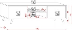 Vivaldi Meble RTV SWEDEN LE biały mat/biały połysk LED B 2K 2