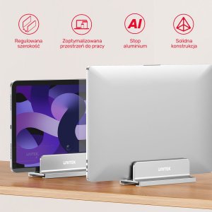 Unitek Unitek Stojak na laptopa, pionowy, aluminium 5