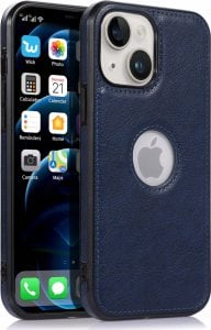 Tech Craft Etui z ekoskóry obudowa iPhone 15 ciemno niebieskie 1