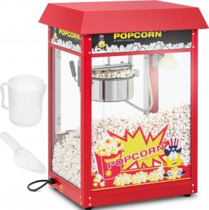 Royal Catering Maszyna urządzenie do prażenia popcornu retro TEFLON 1600 W 5-6 kg/h - czerwona Maszyna urządzenie do prażenia popcornu retro TEFLON 1600 W 5-6 kg/h - czerwona 1