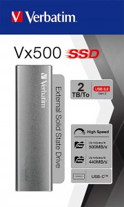 Dysk zewnętrzny SSD Verbatim Vx500 2TB Srebrny (47454) 3