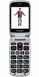 Telefon komórkowy Evolveo EVOLVEO EasyPhone FS, vyklápěcí mobilní telefon 2.8" pro seniory s nabíjecím stojánkem (červená barva) 3