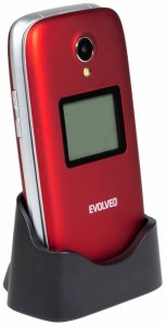 Telefon komórkowy Evolveo EVOLVEO EasyPhone FS, vyklápěcí mobilní telefon 2.8" pro seniory s nabíjecím stojánkem (červená barva) 5