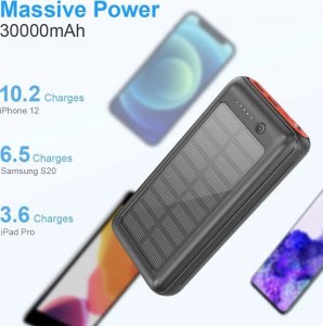 Powerbank Aiko Duży powerbank solarny 30000mAh USB-C panel solarn 2