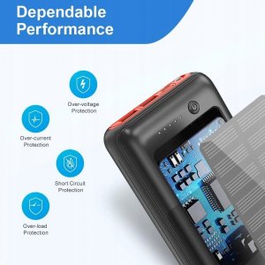 Powerbank Aiko Duży powerbank solarny 30000mAh USB-C panel solarn 5