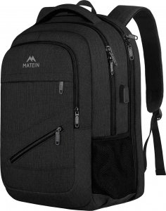 Plecak Matein MATEIN Plecak biznesowy podróżny USB na laptopa 17,3 kolor czarny 48x33x18 1