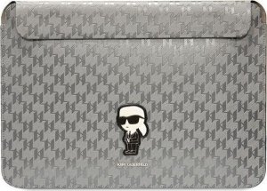 Etui Karl Lagerfeld Karl Lagerfeld Sleeve KLCS14SAKHPKG 14" srebrny/silver Saffiano Monogram Ikonik 1