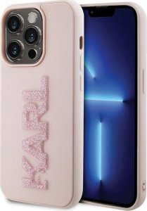 Karl Lagerfeld Karl Lagerfeld KLHCP15X3DMBKCP iPhone 15 Pro Max 6.7" różowy/pink hardcase 3D Rubber Glitter Logo 1