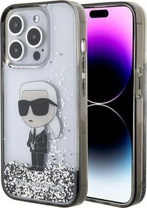 Karl Lagerfeld Karl Lagerfeld KLHCP15LLKKNSK iPhone 15 Pro 6.1" transparent hardcase Liquid Glitter Ikonik 1