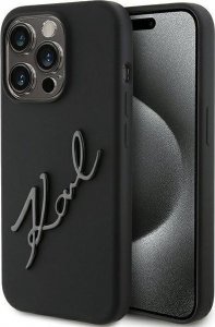 Karl Lagerfeld Karl Lagerfeld KLHCP15LSKSBMCK iPhone 15 Pro 6.1" czarny/black hardcase Silicone Karl Script 1