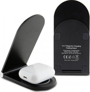 Ładowarka Karl Lagerfeld składana ład. indukcyjna 2w1 KLDCRFALKINK 15W czarny/black Ikonik MagSafe 3