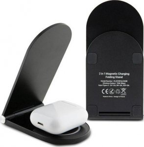 Ładowarka Karl Lagerfeld Karl Lagerfeld składana ład. indukcyjna 2w1 KLDCRFALCHNK 15W czarny/black Choupette MagSafe 3