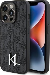 Karl Lagerfeld Karl Lagerfeld KLHCP15LPKLPKLK iPhone 15 Pro 6.1" czarny/black hardcase Leather Monogram Hot Stamp Metal Logo 1