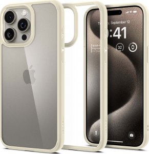 Spigen Spigen Crystal Hybrid, mute beige - iPhone 15 Pro Max 1