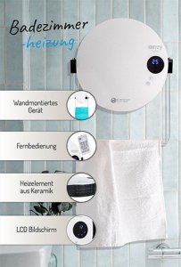 Termowentylator Camry Grzejnik łazienkowy z LCD 14