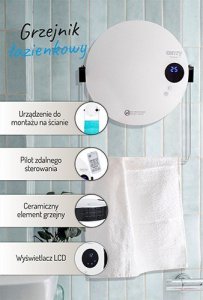 Termowentylator Camry Grzejnik łazienkowy z LCD 15