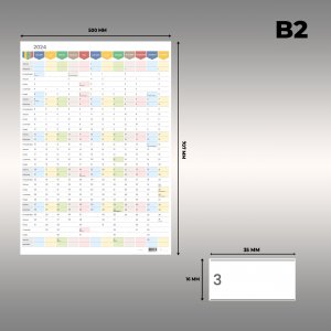 Kalendarz adwentowy PremiumAd Planer ścienny kalendarz 2024 B2 suchościeralny pionowy samoprzylepny TĘCZA 1