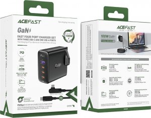 Ładowarka Acefast Szybka ładowarka GaN UK Acefast A40 100W PD 3x USB-C 1x USB-A - czarna 5