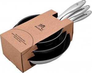 Patelnia Shiori Shiori Stainless Steel 304 zestaw patelni z powłoką ceramiczną indukcja 20 cm, 24 cm, 28 cm 5