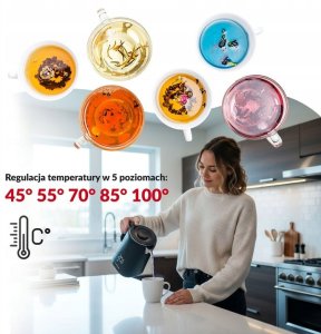 Czajnik Lehmann CZAJNIK ELEKTRYCZNY REGULACJA TEMPERATURY DOTYKOWY WYŚWIETLACZ 1500W 1,7L 12