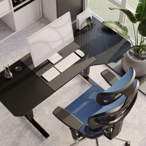 Krzesło biurowe Diablo Chairs V-Commander Czarno-niebieskie 8