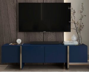 Meble Lindner Meble Lindner Szafka RTV Nowoczesna Komoda RTV Glamour Granatowy Mat 180 cm 3