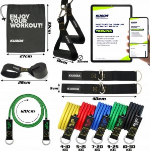 KUDDA 5 GUM OPOROWYCH DO ĆWICZEŃ gumy fitness bands DO 100KG 11
