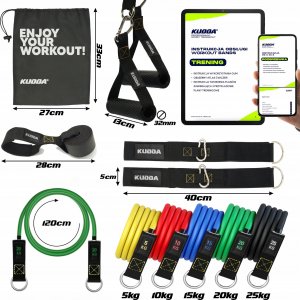 KUDDA 5 GUM OPOROWYCH DO ĆWICZEŃ gumy WORKOUT BANDS FITNESS 11