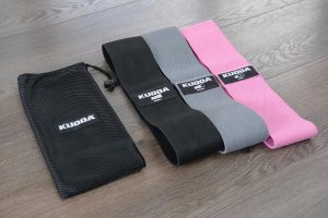 KUDDA ZESTAW 3 GUM DO ĆWICZEŃ HIP MINI BAND, GUMY MATERIAŁOWE MOCNE TAŚMY FITNESS 6
