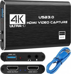 System przekazu sygnału AV Spreest USB 3.0 - Grabber Nagrywarka Obrazu PC HDMI 4K OBS 1