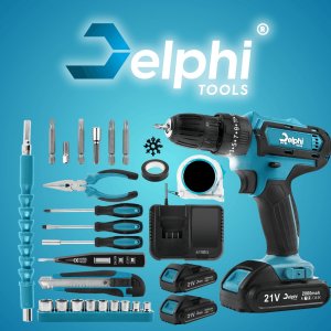 Wiertarko-wkrętarka Delphi Tools 21 V 2 x akumulator 2 Ah 4