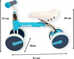 Rowerek biegowy Blue Ride 1001 Stalowy na roczek Miętowy 4