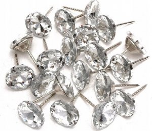 iLogic OZDOBNE GWOŹDZIE TAPICERSKIE KRYSZTAŁ 7 szt 2