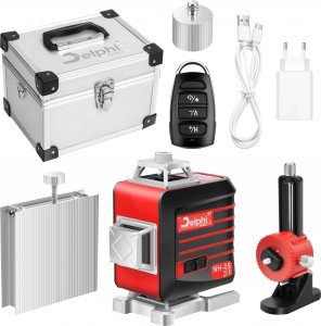 Delphi Tools Laser krzyżowy 16Lini, poziomica laserowa 360, samopoziomowanie 4D 3