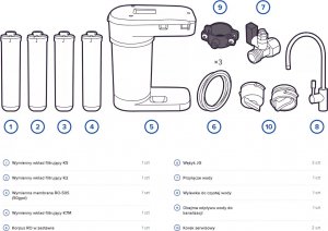 Aquaphor Morion RO-101S Filtr odwróconej osmozy z czarnym kranikiem 8