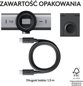 Kamera internetowa Logitech MX Brio 4K Ultra HD (960-001559) + H390 (981-000406) 11
