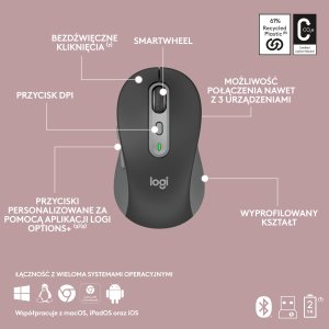 Klawiatura + mysz Logitech Signature Slim MK950 grafitowa (920-012490) 10