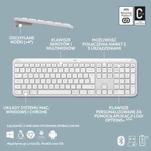 Klawiatura + mysz Logitech Signature Slim MK950 biała (920-012491) 9