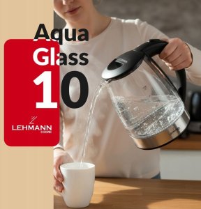 Czajnik Lehmann CZAJNIK ELEKTRYCZNY BEZPRZEWODOWY SZKLANY 2200W DUŻY 2L PODŚWIETLENIE 17