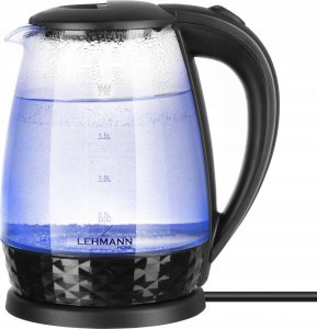 Czajnik Lehmann CZAJNIK ELEKTRYCZNY BEZPRZEWODOWY SZKLANY DUŻY 2L PODŚWIETLENIE LED 2200W 11