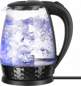 Czajnik Lehmann CZAJNIK ELEKTRYCZNY BEZPRZEWODOWY SZKLANY DUŻY 2L PODŚWIETLENIE LED 2200W 12